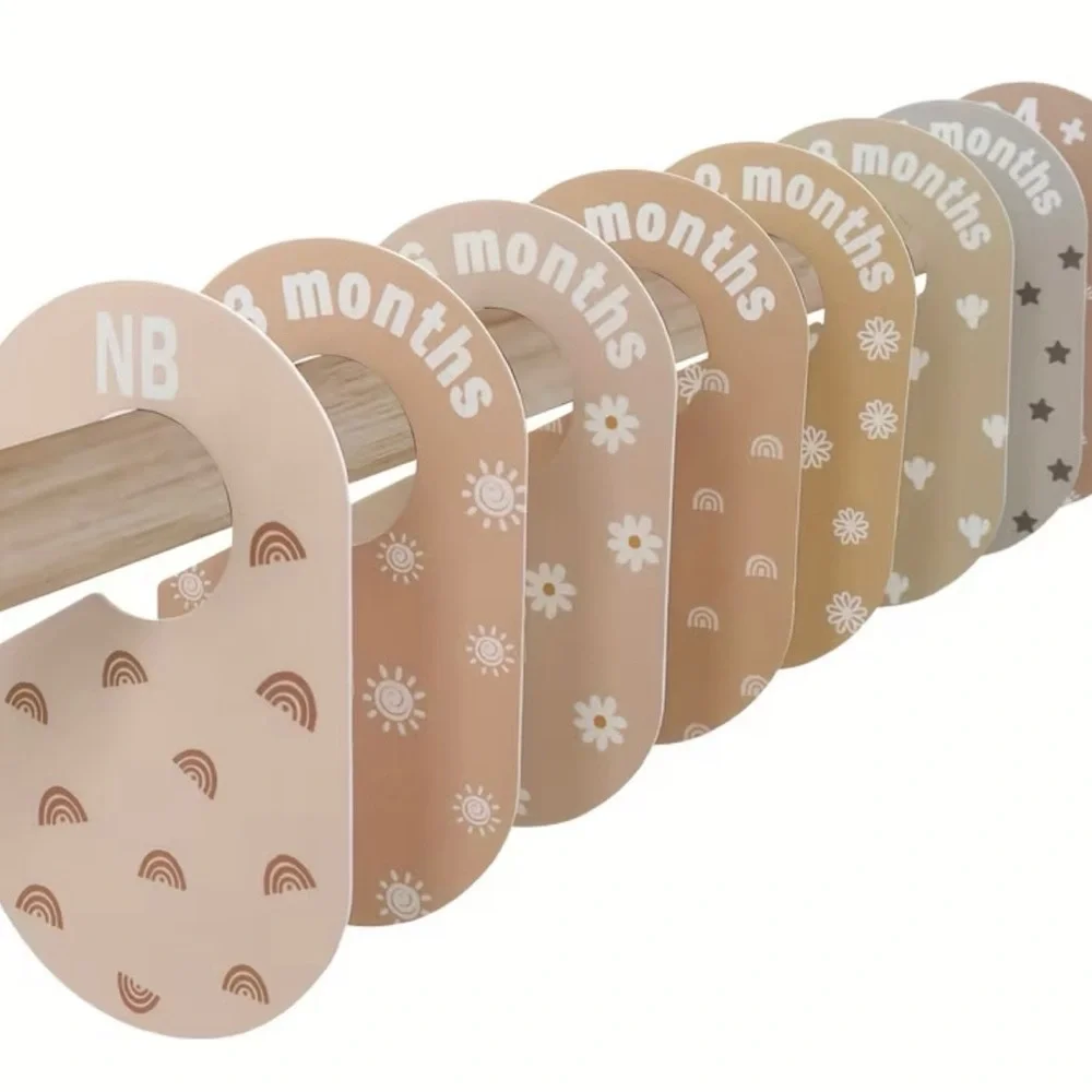NWT 8 Pc. Plastic Pastel Infant Closet Divider Hangers, Wardrobe Organizer